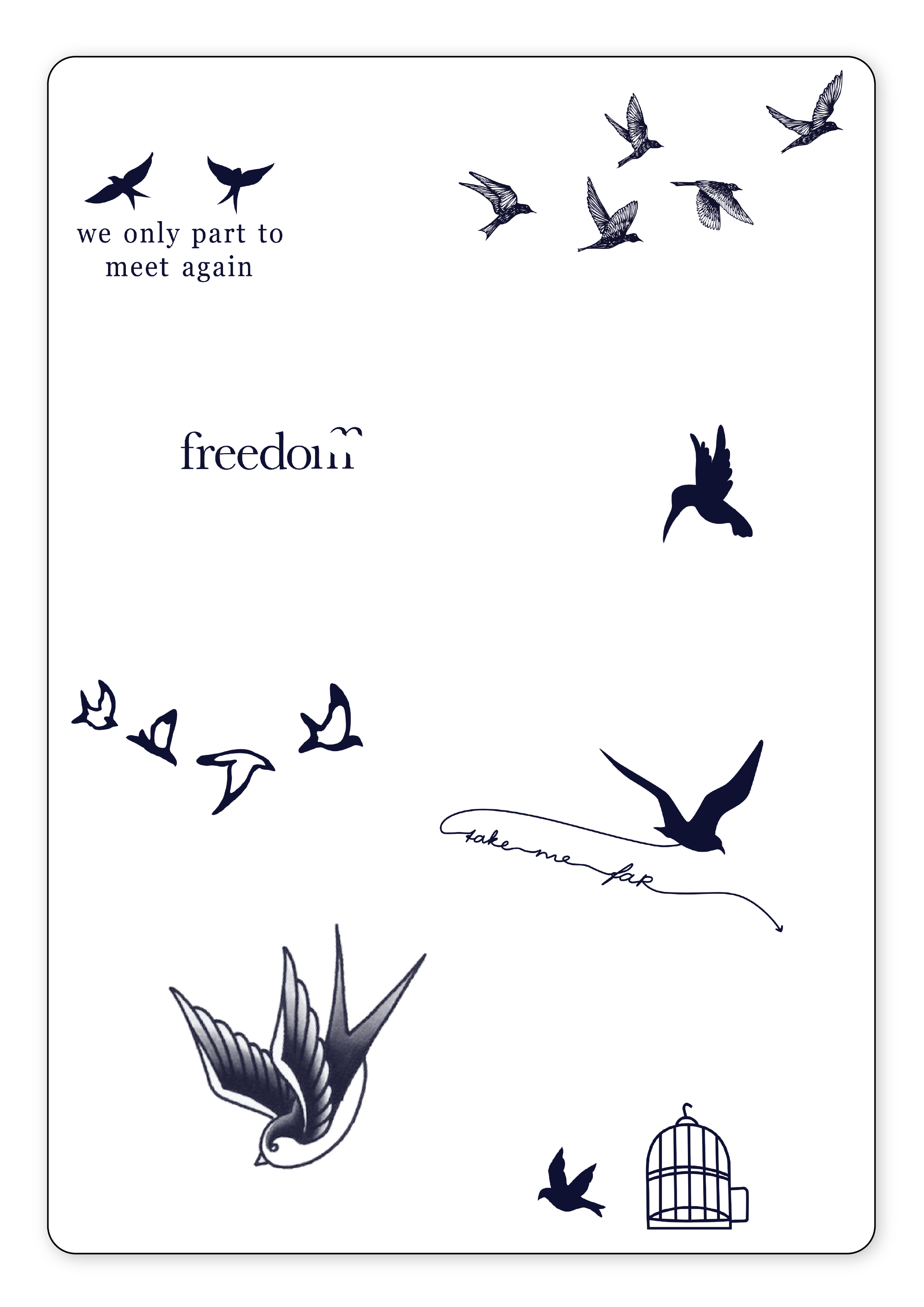 (8 Tattoos) Bird is the Word - Semi-Permanent Tattoos