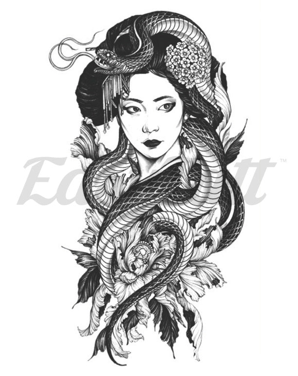 Geisha - Temporary Tattoo