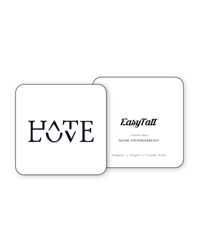 Love Hate - Semi-Permanent Tattoo