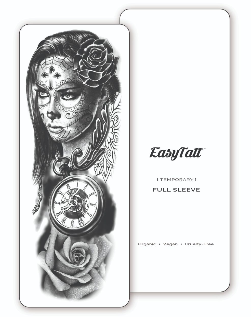 (Full Sleeve) Day of the Dead - Temporary Tattoo