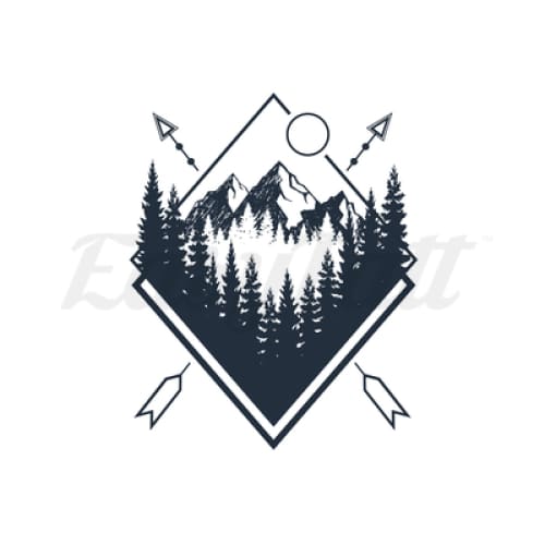 Forest and Arrows - Temporary Tattoo