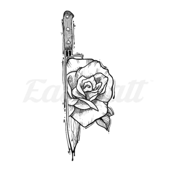 Knife Flower - Temporary Tattoo