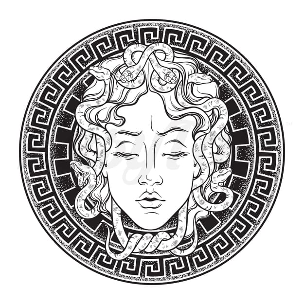 Medusa Snake Haired - Temporary Tattoo