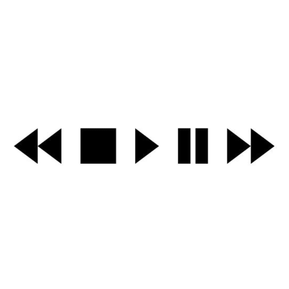 Rewind Stop Play Pause Fast Forward - Temporary Tattoo