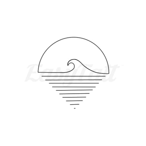 Sunset Wave - Temporary Tattoo